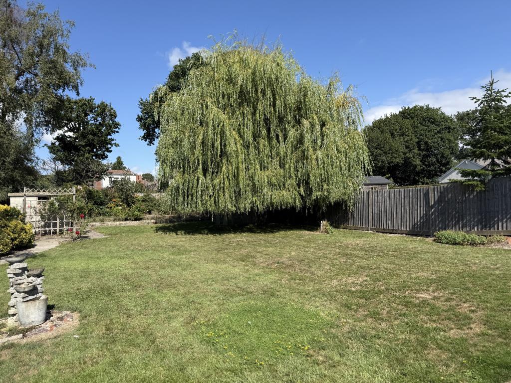 Lot: 109 - FOUR-BEDROOM DETACHED BUNGALOW FOR IMPROVEMENT ON 0.21 ACRES - Garden with large tree and lawn